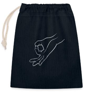 Y voir, regardé à l'intérieur - Sac cadeau en coton avec cordon (25 x 30 cm) - bleu marine - Devant