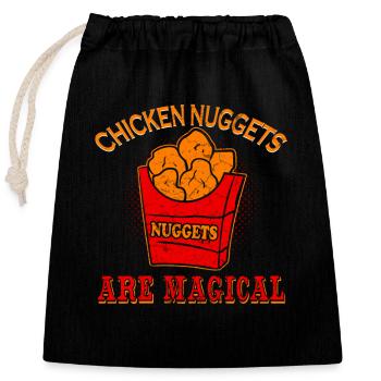 Costume d'Halloween de pépites de poulet manger de la restauration rapide - Sac cadeau en coton avec cordon (25 x 30 cm) - noir - Devant