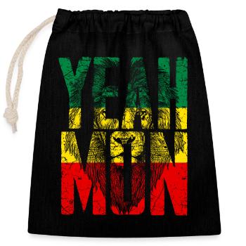 Jamaïque Vacances aux Caraïbes Jamaïque Rasta Reagge Gift - Sac cadeau en coton avec cordon (25 x 30 cm) - noir - Devant