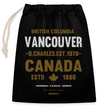 Vancouver Canada ice hockey maple leaf gift - Closable cotton gift bag (25x30cm) - black - Front