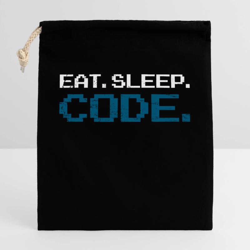 Programming code computer science Closable cotton gift bag (25x30cm)