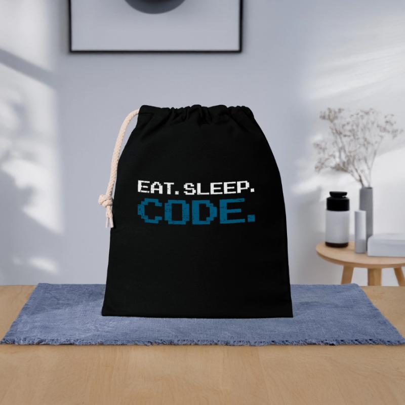 Programming code computer science Closable cotton gift bag (25x30cm)