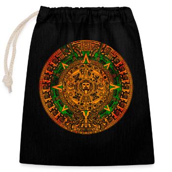 Aztec Mayan Aztec Calendar Mexico - Closable cotton gift bag (25x30cm) - black - Front