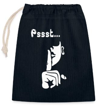 Pssst ...Leise sein - Verschließbarer Geschenkbeutel aus Baumwolle (25x30cm) - Navy - Vorne