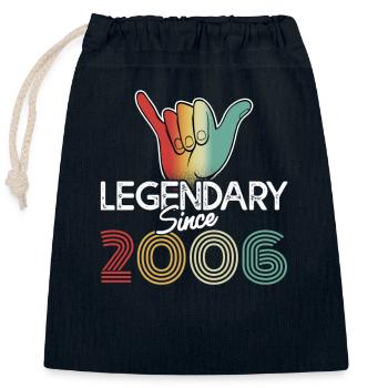 14 ans 14 anniversaire née en 2006 Jeunes filles - Sac cadeau en coton avec cordon (25 x 30 cm) - bleu marine - Devant
