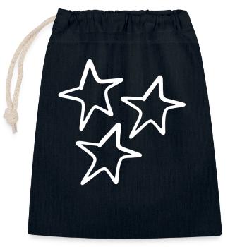 Stars - Closable cotton gift bag (25x30cm) - navy - Front