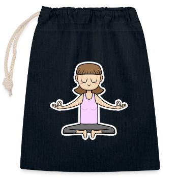 Meditation Cartoon - Verschließbarer Geschenkbeutel aus Baumwolle (25x30cm) - Navy - Vorne