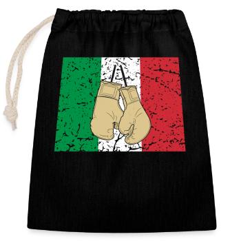 Italy Boxing Martial Arts Sport Kickboxing Italians - Closable cotton gift bag (25x30cm) - black - Front