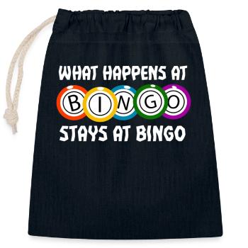 Bingo - Verschließbarer Geschenkbeutel aus Baumwolle (25x30cm) - Navy - Vorne