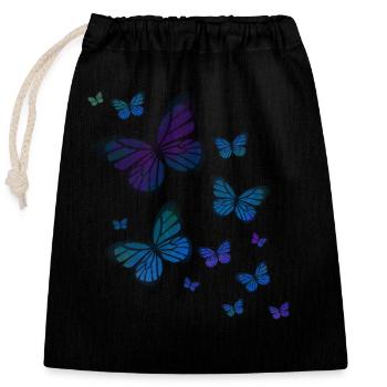 papillon papillon animal coloré couleur - Sac cadeau en coton avec cordon (25 x 30 cm) - noir - Devant