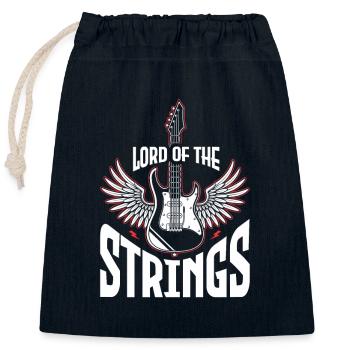 Lord of the strings Guitarist e Guitar play - Sac cadeau en coton avec cordon (25 x 30 cm) - bleu marine - Devant