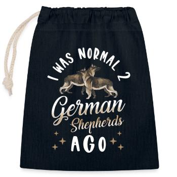 Dictons de berger allemand - Sac cadeau en coton avec cordon (25 x 30 cm) - bleu marine - Devant