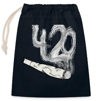 Joint - bag - smoke 420 - Closable cotton gift bag (25x30cm) - navy - Front