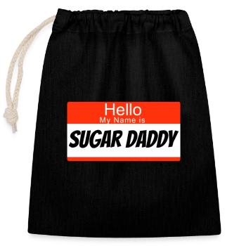 Bonjour mon nom est Sugar Daddy - Sac cadeau en coton avec cordon (25 x 30 cm) - noir - Devant