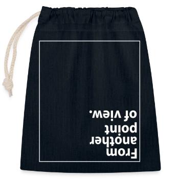 From another point of view - Closable cotton gift bag (25x30cm) - navy - Front