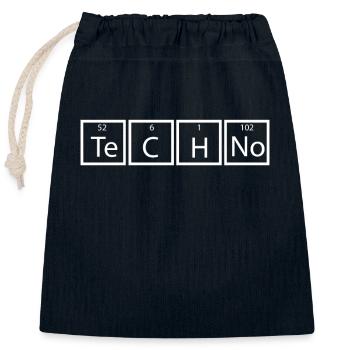Techno techno music techno festival - Closable cotton gift bag (25x30cm) - navy - Front