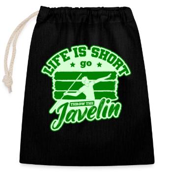 Javelin throwing javelin throw - Closable cotton gift bag (25x30cm) - black - Front