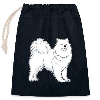 Samoyed Dog Owner Gift Idea - Closable cotton gift bag (25x30cm) - navy - Front