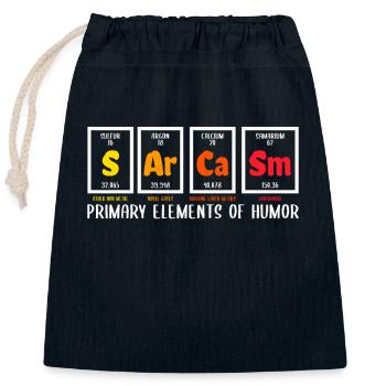 Sarcasm Primary Elements Of Humor Science - Closable cotton gift bag (25x30cm) - navy - Front