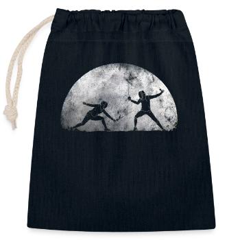 Mond Fechten Fechtsport Duell - Verschließbarer Geschenkbeutel aus Baumwolle (25x30cm) - Navy - Vorne