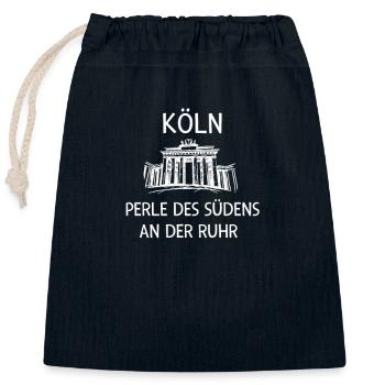 Köln Perle des Südens - Verschließbarer Geschenkbeutel aus Baumwolle (25x30cm) - Navy - Vorne