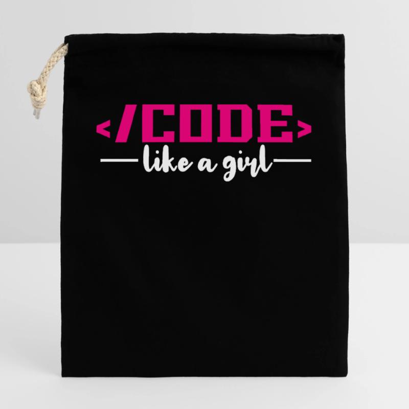 Codage Programmation informatique Sac cadeau en coton avec cordon (25 x 30 cm)