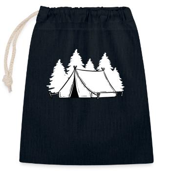 Zelt Zelten Camping - Verschließbarer Geschenkbeutel aus Baumwolle (25x30cm) - Navy - Vorne