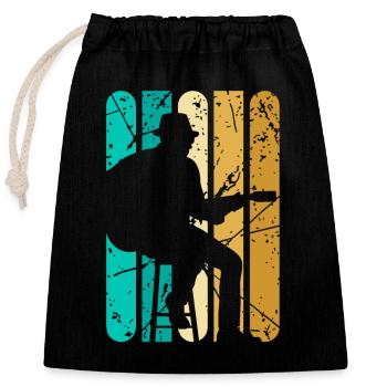 Bass Guitar Bassist Player EADG Bassist Music - Closable cotton gift bag (25x30cm) - black - Front