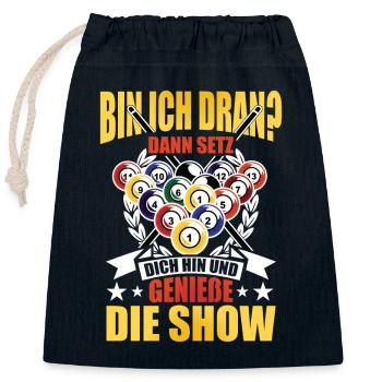 Billard Pool Snooker für einen Billard Spieler - Verschließbarer Geschenkbeutel aus Baumwolle (25x30cm) - Navy - Vorne