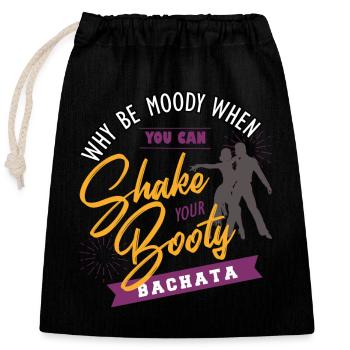 Bachata, musique de bachata, tango - Sac cadeau en coton avec cordon (25 x 30 cm) - noir - Devant