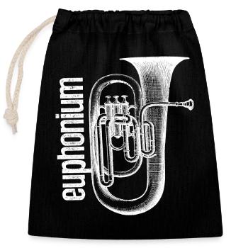 Chemises Euphonium - Sac cadeau en coton avec cordon (25 x 30 cm) - noir - Devant