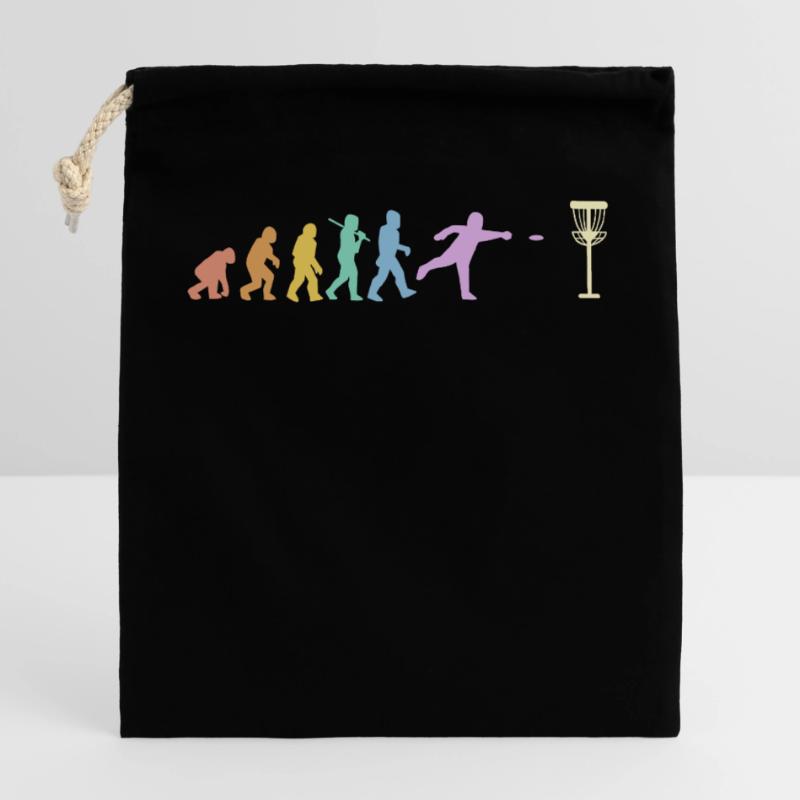 Discgolf Evolution Disc Golf Discgolfer Sac cadeau en coton avec cordon (25 x 30 cm)