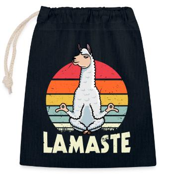 Lamama - yoga mat yoga poison - Sac cadeau en coton avec cordon (25 x 30 cm) - bleu marine - Devant