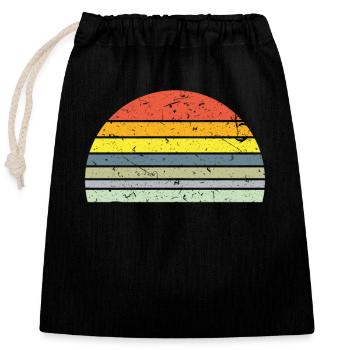 Sunset Halbkreis Retro - Verschließbarer Geschenkbeutel aus Baumwolle (25x30cm) - Schwarz - Vorne
