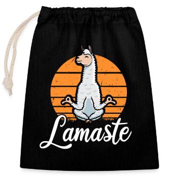 Lamaste Llama - Closable cotton gift bag (25x30cm) - black - Front