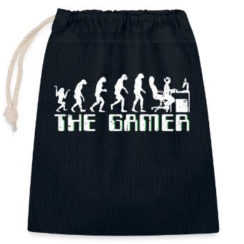 Drôle de gamer Cadeaux - Gamer - Sac cadeau en coton avec cordon (25 x 30 cm) - bleu marine - Devant