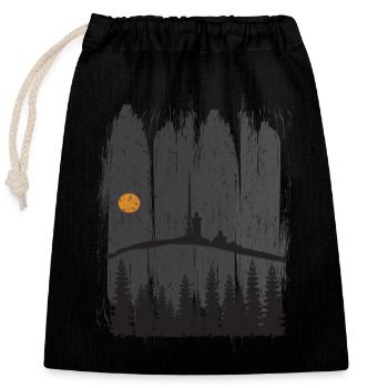 Harz Style - Brocken Forest Hiking Gift - Closable cotton gift bag (25x30cm) - black - Front