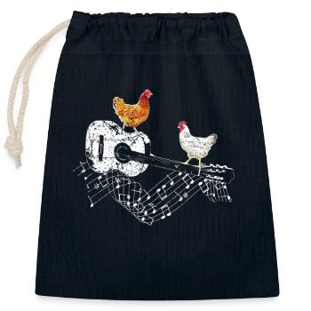 Chicken Holder Guitar Musician Gift - Closable cotton gift bag (25x30cm) - navy - Front