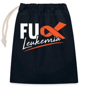 Blood Cancer Leukemia Cancer Fight Against Fuck Gift - Closable cotton gift bag (25x30cm) - navy - Front