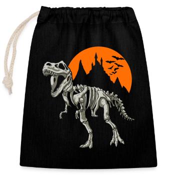 Skelett Dinosaurier Halloween Geschenk Kostüm - Verschließbarer Geschenkbeutel aus Baumwolle (25x30cm) - Schwarz - Vorne