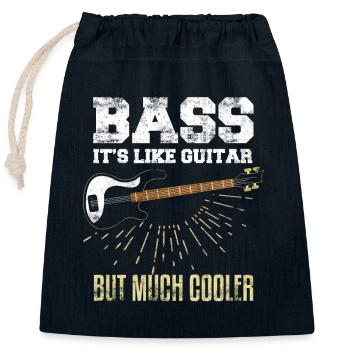 Bass Guitar Cool Bassist Bassist Musician - Closable cotton gift bag (25x30cm) - navy - Front