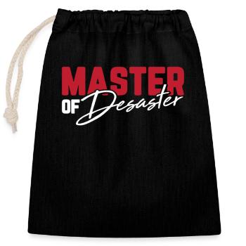 Master of Desaster Dänglisch Uni Absolvent Spruch - Verschließbarer Geschenkbeutel aus Baumwolle (25x30cm) - Schwarz - Vorne