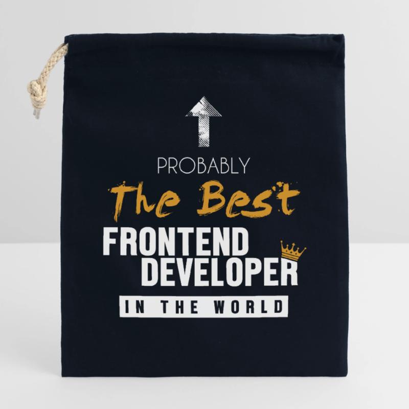 Best Frontend Developer World Engineer Software Closable cotton gift bag (25x30cm)