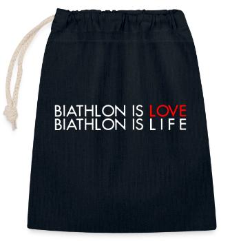 biathlon - Sac cadeau en coton avec cordon (25 x 30 cm) - bleu marine - Devant