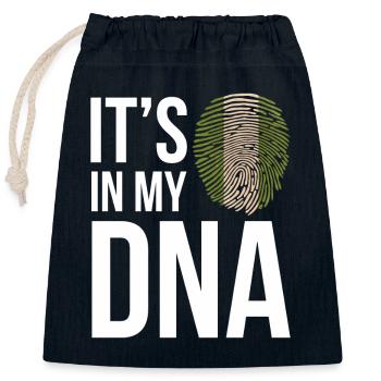 C'est dans mon empreinte ADN Nigérian Nigérian - Sac cadeau en coton avec cordon (25 x 30 cm) - bleu marine - Devant