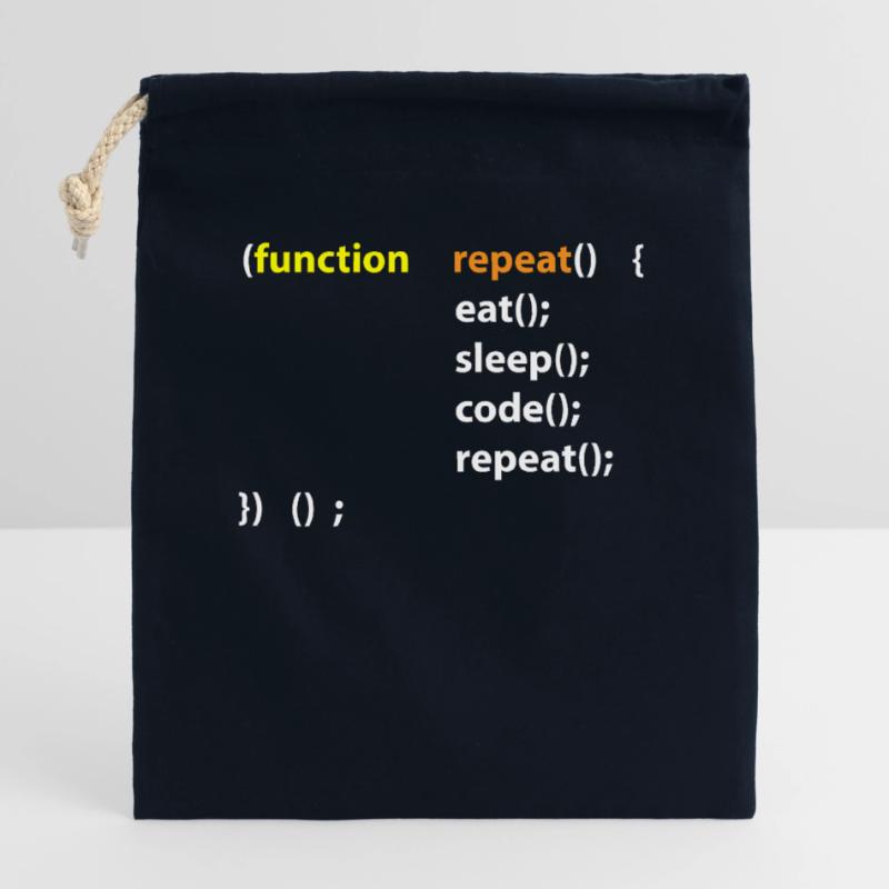 Code Eat Sleep Repeat Hacker IT Geschenk Verschließbarer Geschenkbeutel aus Baumwolle (25x30cm)