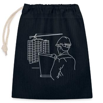 Bauingenieur Design - Verschließbarer Geschenkbeutel aus Baumwolle (25x30cm) - Navy - Vorne
