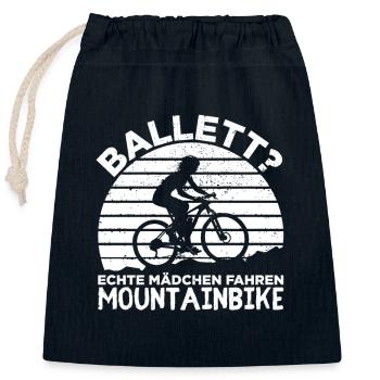BMX Mädchen | Mountainbike Downhill Sport Geschenk - Verschließbarer Geschenkbeutel aus Baumwolle (25x30cm) - Navy - Vorne