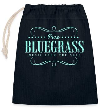 Bluegrass folk music guitar player banjo - Closable cotton gift bag (25x30cm) - navy - Front