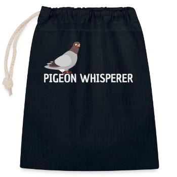 Murmures de pigeons - Sac cadeau en coton avec cordon (25 x 30 cm) - bleu marine - Devant